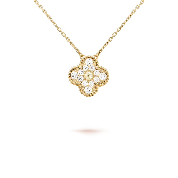 [Imperial] CLOVER 15MM DIAMOND SINGLE FLOWER NECKLACE