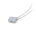 [Imperial] CLOVER 15MM BLUE CHALCEDONY NECKLACE SILVER