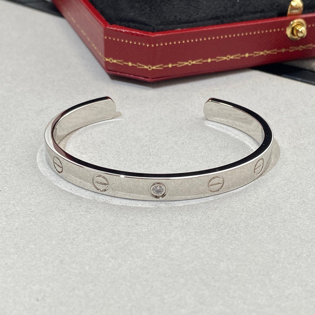 [Imperial] LOVE BRACELET 6.1MM 1 DIAMOND OPEN CUFF