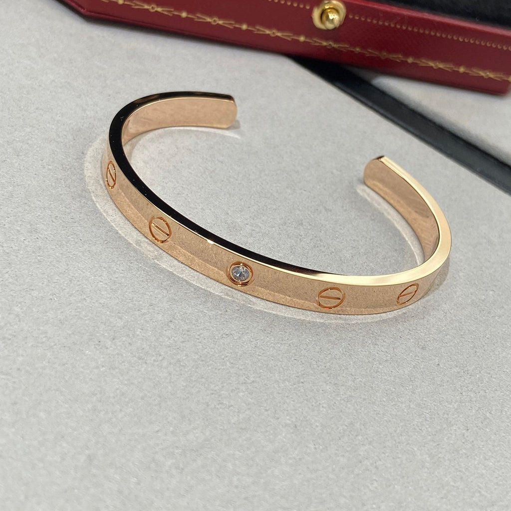 [Imperial] LOVE BRACELET 6.1MM 1 DIAMOND OPEN CUFF
