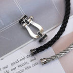 [Imperial] FORCE LARGE HORSESHOE BLACK DIAMOND BRACELET SILVER