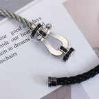 [Imperial] FORCE LARGE HORSESHOE BLACK DIAMOND BRACELET SILVER