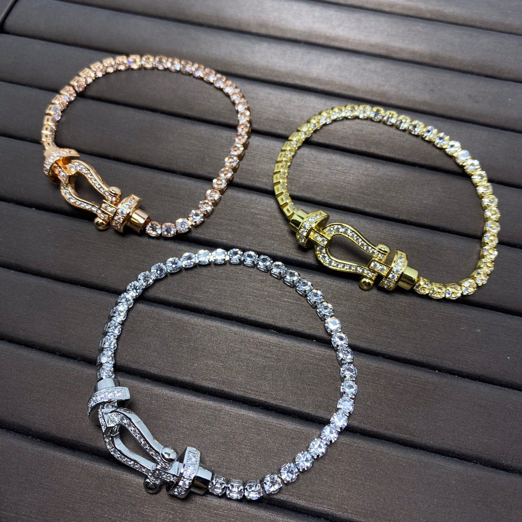 [Imperial] FORCE  LARGE HORSESHOE FULL DIAMOND TENNIS BRACELET