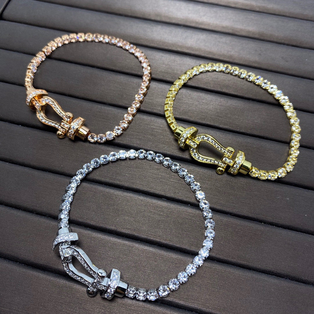 [Imperial] FORCE  LARGE HORSESHOE FULL DIAMOND TENNIS BRACELET