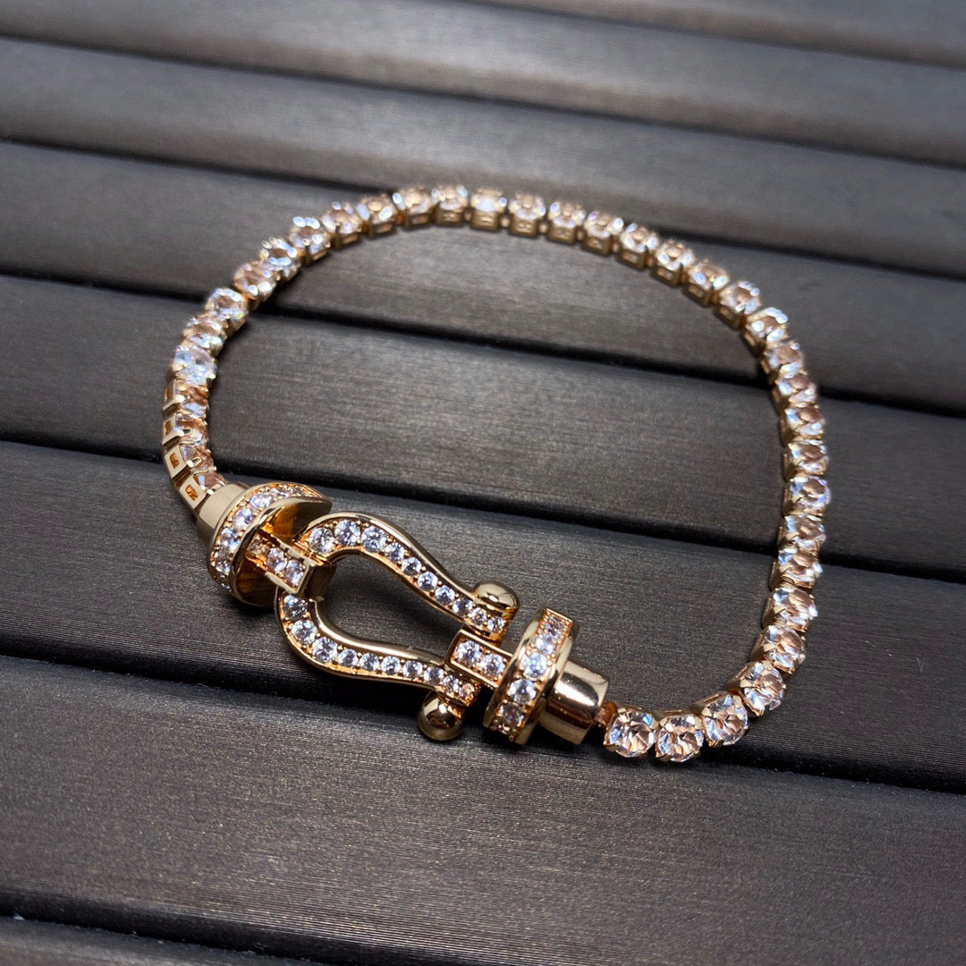 [Imperial] FORCE  LARGE HORSESHOE FULL DIAMOND TENNIS BRACELET