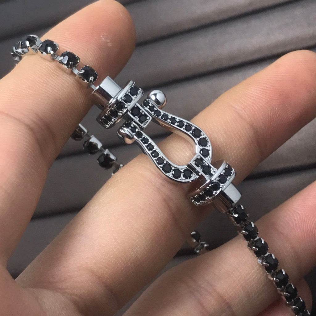 [Imperial] FORCE  LARGE HORSESHOE FULL DIAMOND TENNIS BRACELET