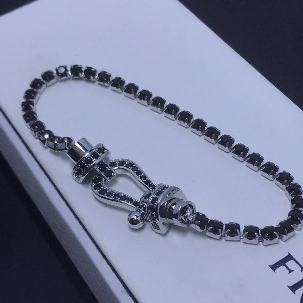 [Imperial] FORCE  LARGE HORSESHOE FULL DIAMOND TENNIS BRACELET