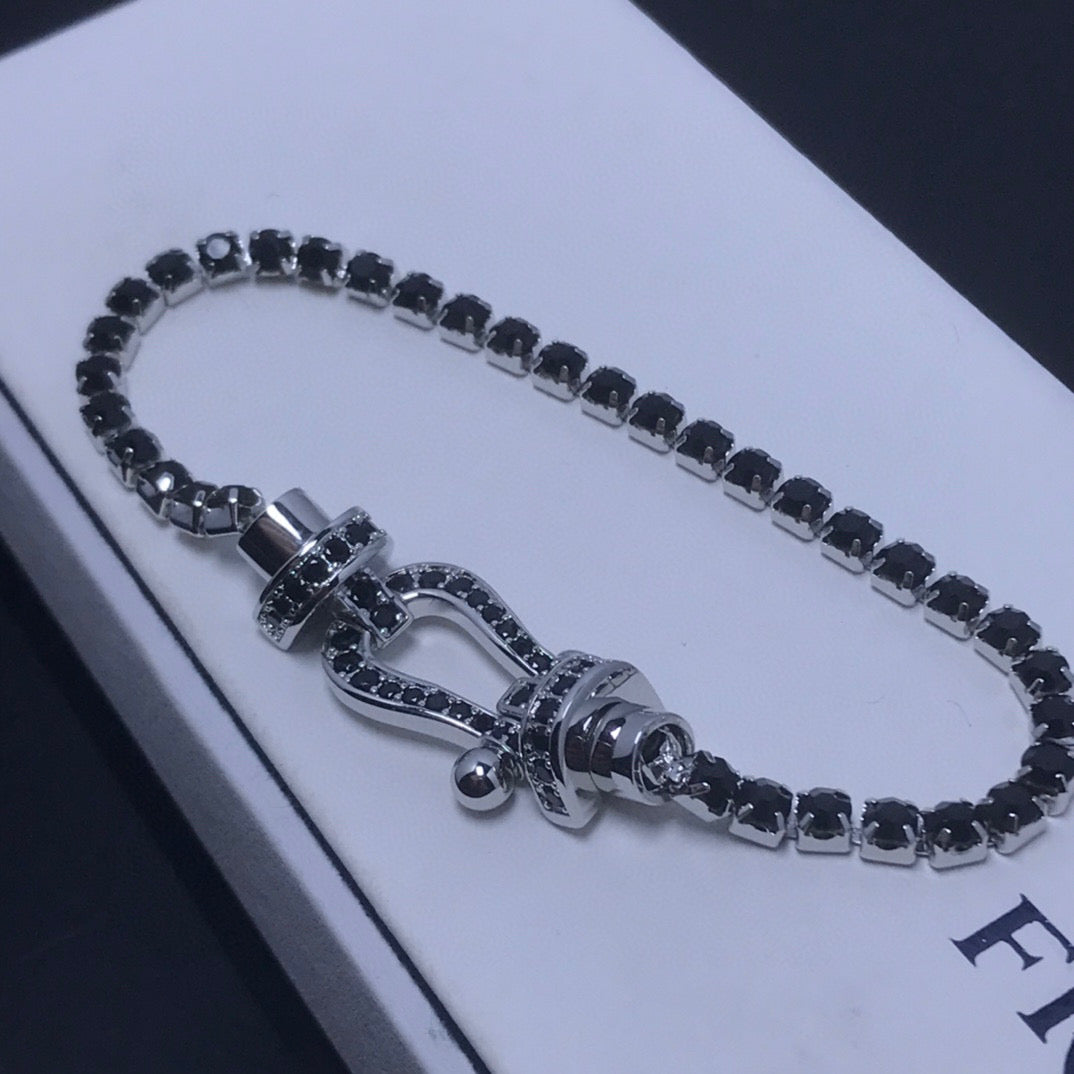 [Imperial] FORCE  LARGE HORSESHOE FULL DIAMOND TENNIS BRACELET