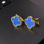 [Imperial] CLOVER LARGE (20mm) 1 MOTIFS BLUE MOP STUD EARRINGS