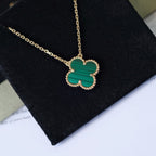 [Imperial] CLOVER 15MM MALACHITE SINGLE FLOWER  NECKLACE