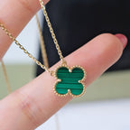 [Imperial] CLOVER 15MM MALACHITE SINGLE FLOWER  NECKLACE