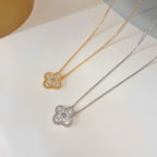 [Imperial] CLOVER 15MM DIAMOND SINGLE FLOWER NECKLACE