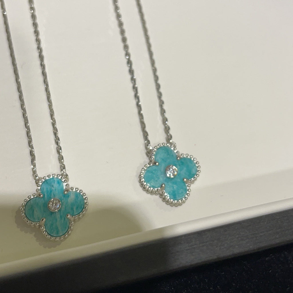 [Imperial] CLOVER 15MM DIAMOND SVRES PORCELAIN  NECKLACE SILVER