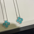 [Imperial] CLOVER 15MM DIAMOND SVRES PORCELAIN  NECKLACE SILVER