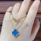[Imperial] CLOVER 15MM BLUE AGATE NECKLACE
