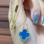 [Imperial] CLOVER 15MM BLUE AGATE NECKLACE