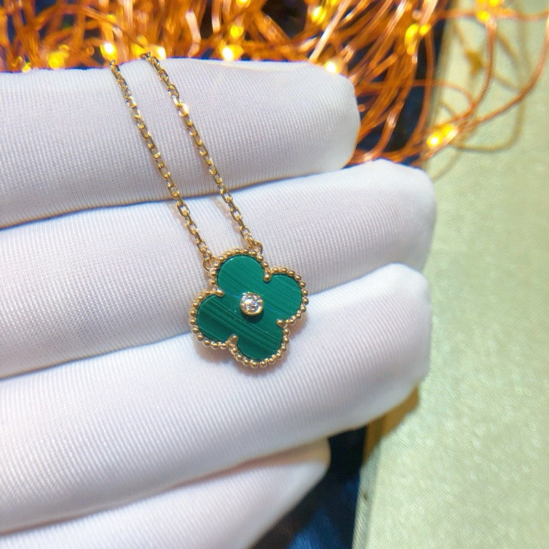 [Imperial] CLOVER 15MM DIAMOND TURQUOISE NECKLACE
