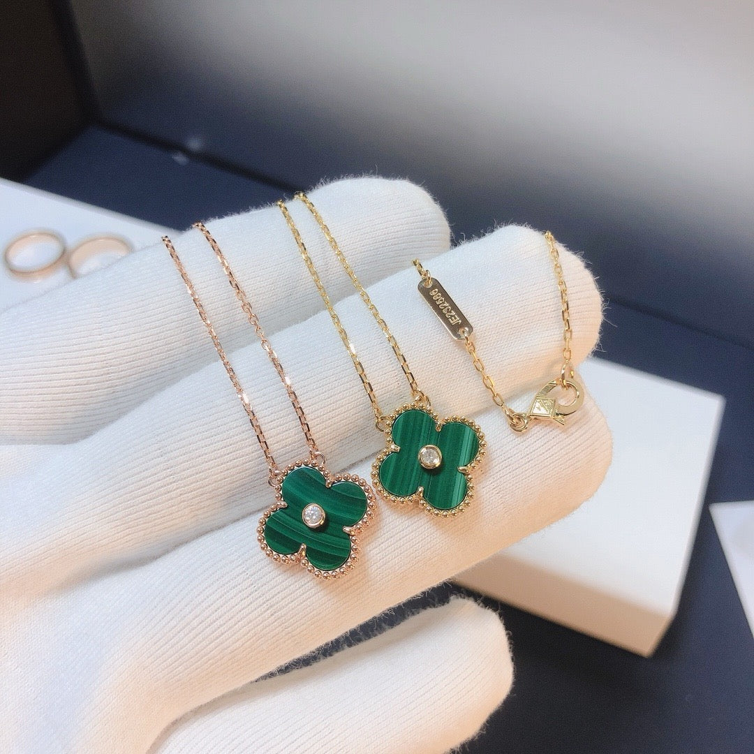 [Imperial] CLOVER 15MM DIAMOND TURQUOISE NECKLACE