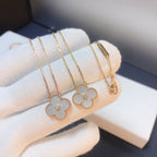 [Imperial] CLOVER 15MM DIAMOND WHITE FRITILLARIA NECKLACE