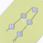 [Imperial]New  CLOVER 5 MOTIF PURPLE CHALCEDONY BRACELET COLLECTION