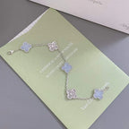 [Imperial]New  CLOVER 5 MOTIF PURPLE CHALCEDONY BRACELET COLLECTION