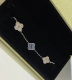 [Imperial]New  CLOVER 5 MOTIF PURPLE CHALCEDONY BRACELET COLLECTION