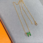 [Imperial] POP H GREEN NECKLACE SILVER AND GOLD