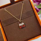 [Imperial] CONSTANCE RED PEDANT PINK GOLD NECKLACE