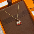 [Imperial] CONSTANCE RED PEDANT PINK GOLD NECKLACE