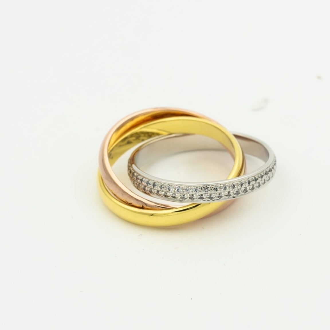 [Imperial] TRINITY RING GOLD PINK GOLD SILVER DIAMONDS
