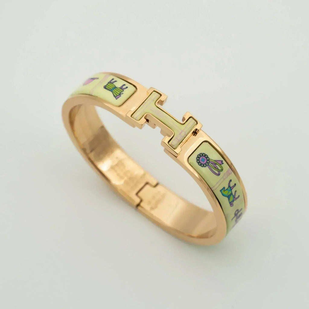 [Imperial] H PINK GOLD BRACELET CREAM CERAMIC