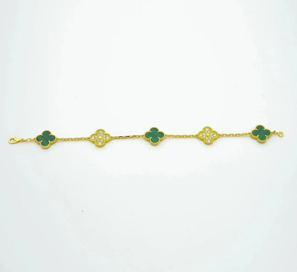[Imperial]New  CLOVER 5 MOTIF MALACHITE BRACELET COLLECTION