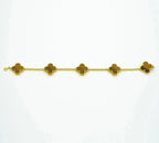 [Imperial]New  CLOVER 5 MOTIFS TIGER EYE BRACELET COLLECTION