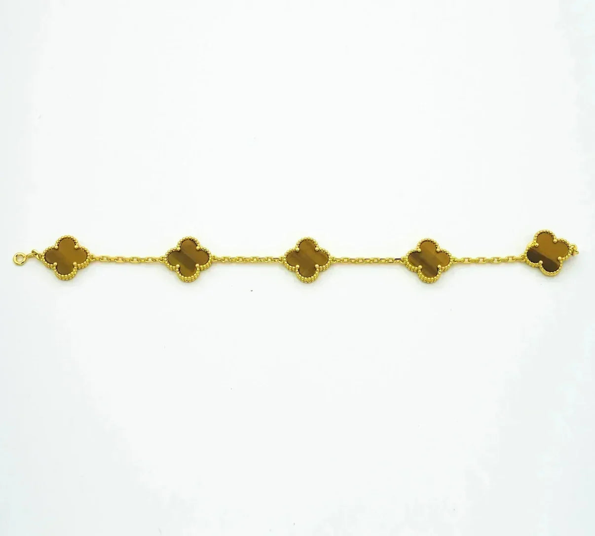 [Imperial]New  CLOVER 5 MOTIFS TIGER EYE BRACELET COLLECTION
