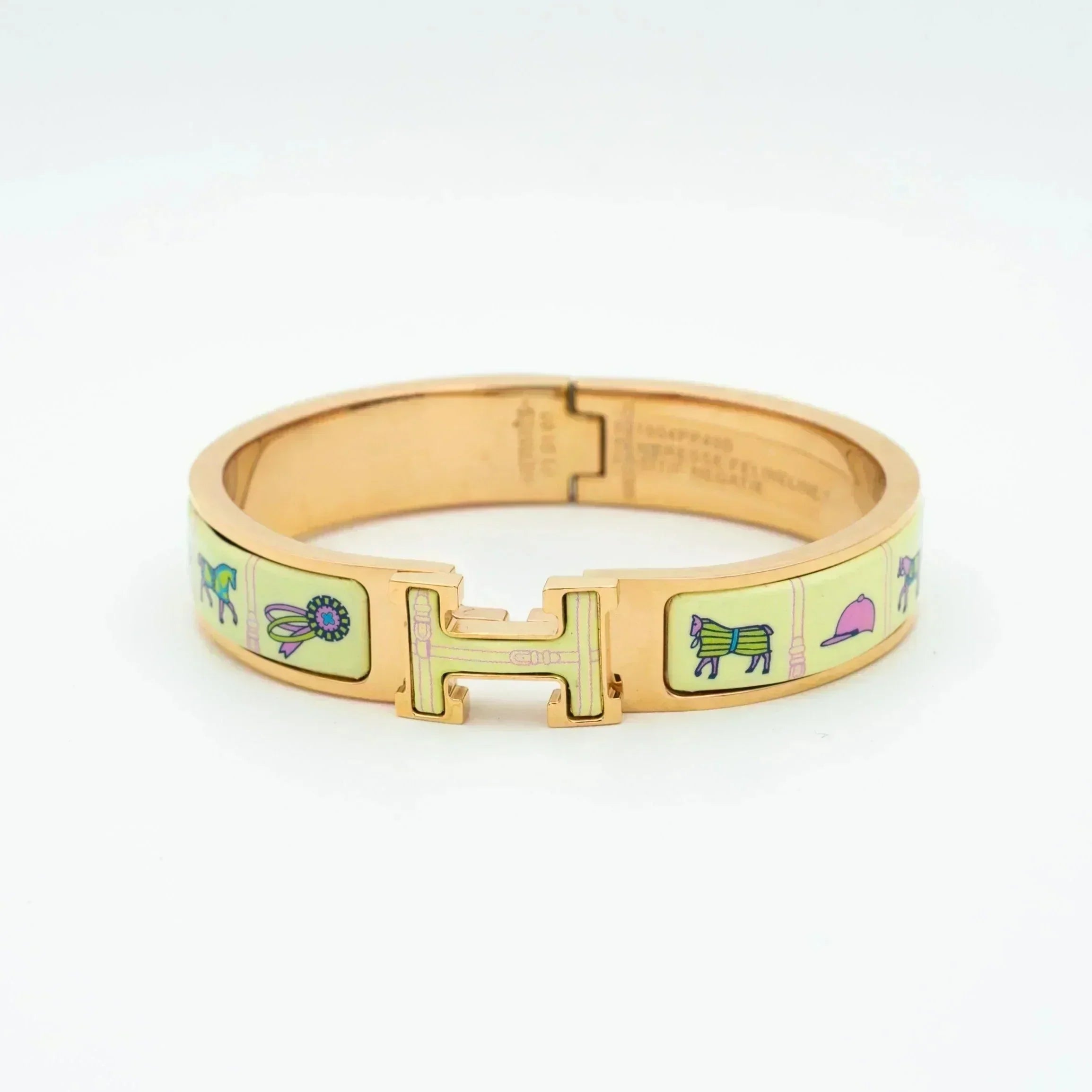 [Imperial] H PINK GOLD BRACELET CREAM CERAMIC