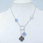 [Imperial] CLOVER MOP CHALCEDONY NECKLACE SILVER 6 MOTIF
