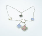 [Imperial] CLOVER MOP CHALCEDONY NECKLACE SILVER 6 MOTIF
