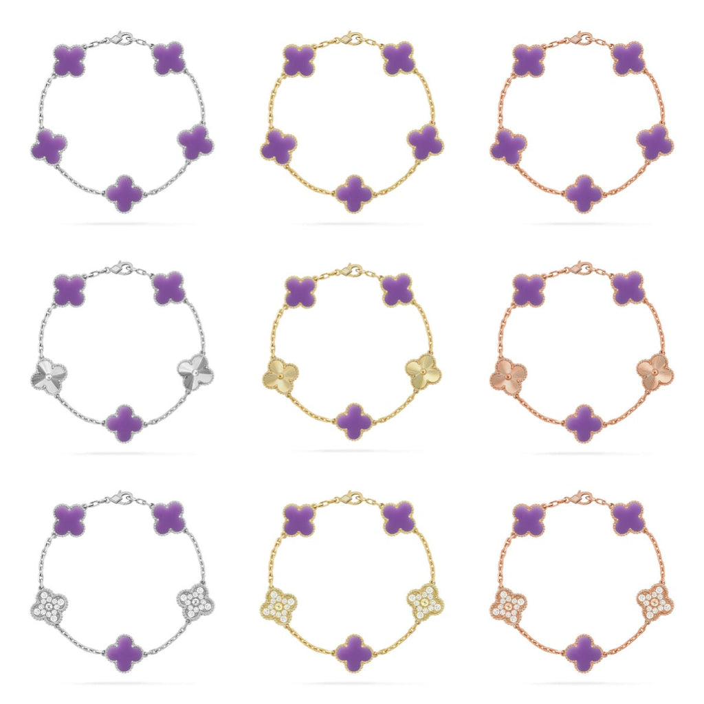 [Imperial]New CLOVER 5 MOTIF LIGHT PURPLE BRACELET COLLECTION