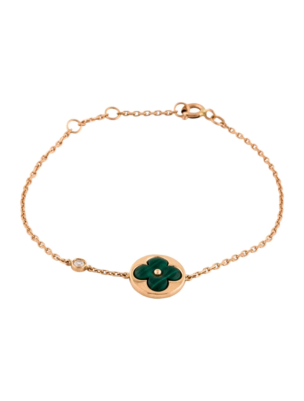 [Imperial] SUN MALACHITE 1 DIAMOND PINK GOLD BRACELET