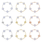 [Imperial]New  CLOVER 5 MOTIF PURPLE CHALCEDONY BRACELET COLLECTION