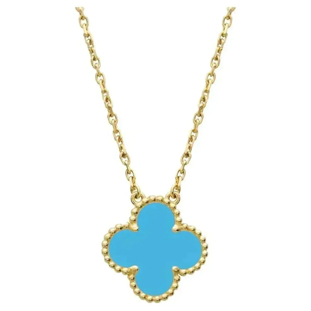 [Imperial] CLOVER 15MM VINTAGE TURQUOISE NECKLACE