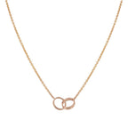 [Imperial] LOVE NECKLACE DOUBLE RING PINK GOLD
