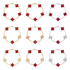 [Imperial]New  CLOVER 5 MOTIF RED CORNELIAN BRACELET COLLECTION