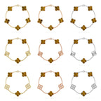 [Imperial]New  CLOVER 5 MOTIFS TIGER EYE BRACELET COLLECTION
