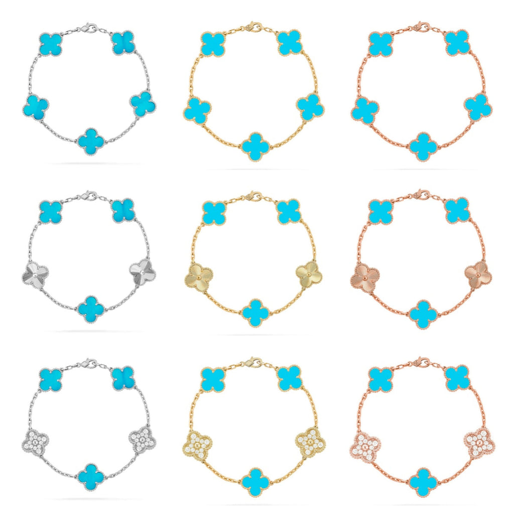 [Imperial]New  CLOVER 5 MOTIF TURQUOISE BRACELET COLLECTION