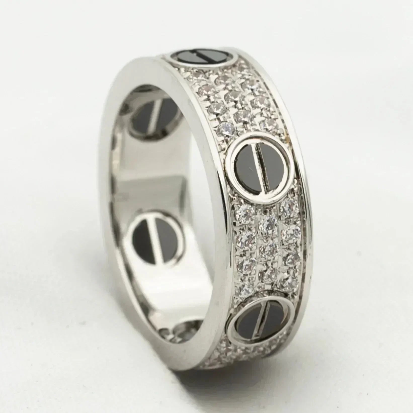 [Imperial] LOVE RING 5.5MM DIAMONDS PAVED CERAMIC
