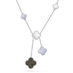 [Imperial] CLOVER MOP CHALCEDONY NECKLACE SILVER 6 MOTIF