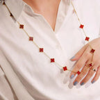 [Imperial] CLOVER 20 MOTIFS CARNELIAN NECKLACE