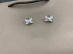 [Imperial] JEUX DE WHITE MOP SILVER DIAMOND EARRINGS