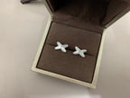 [Imperial] JEUX DE WHITE MOP SILVER DIAMOND EARRINGS